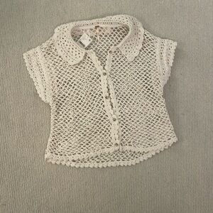 Free people crochet shortsleeved sweater size medium